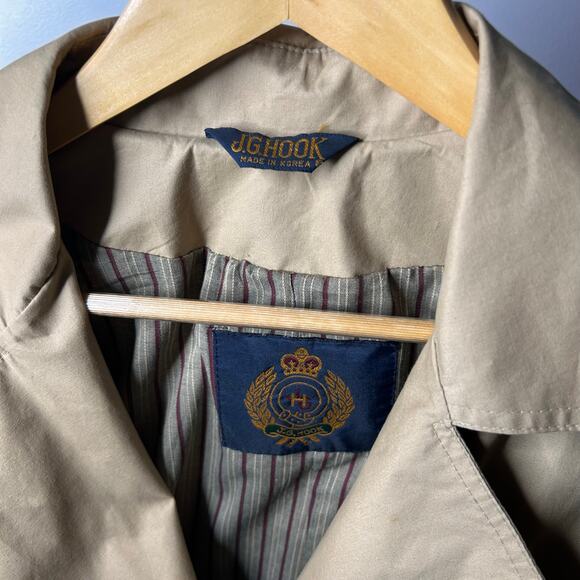 Vintage JG Hook Trench Coat Double Breasted Women's 8 Old Money Heritage Tan - Picture 9 of 11